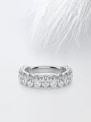 Oval Cut Moissanite Prong Diamond Wedding Band in White Gold Mapple Gems
